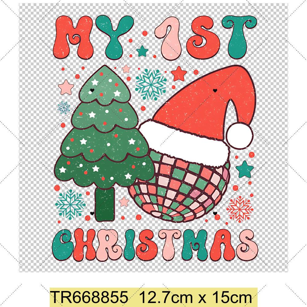 Mein Erstes Weihnachten Wärmeübertragungsaufkleber Weihnachten Thema Aufnäher für Nähzubehör DIY Kleidung Aufkleber Aufnäher