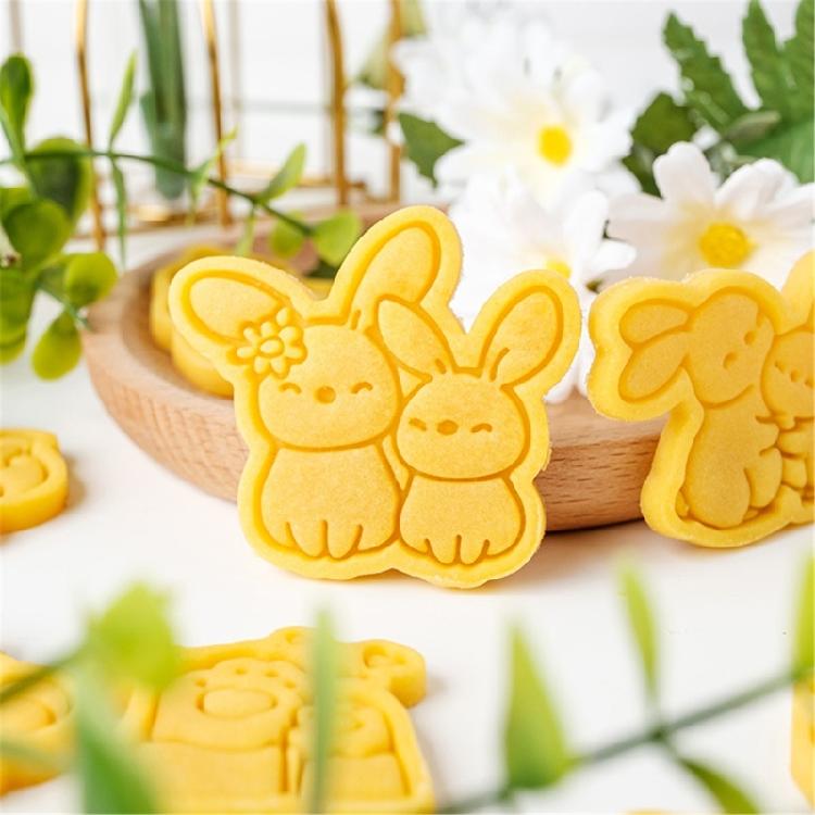 Silicone Animal Cookie Cutter for Handmade Biscuits Cookie Stamp Set for Baking Enthusiasts Elegant Cake Decorations
