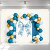 LS Photography Background Blue White Arch Balloon Bow Decor Props Birthday Party Cake Smash Kids Portrait Photo Backdrop Studio