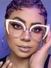 Quality Cat Eye Half Frame Glasses Anti Blue Light Oversized Retro Trend Fashion Eyewear for Women