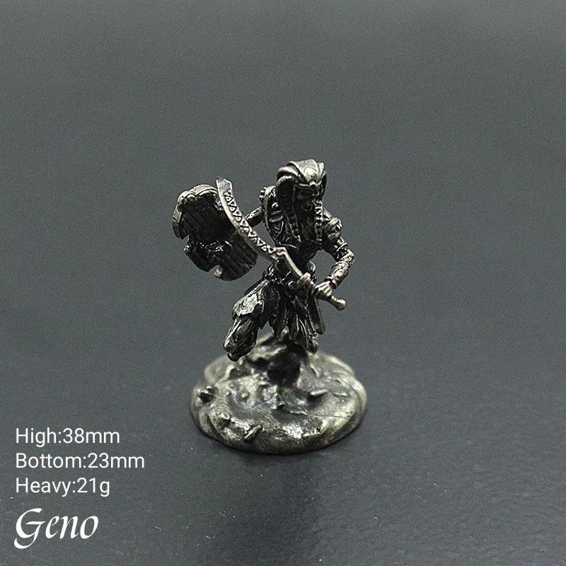 Vintage White Bronze Demon Race Soldier Statue Desktop Board Game Soldier Model Toys Desk Mini Decorative Ornament Crafts Gifts