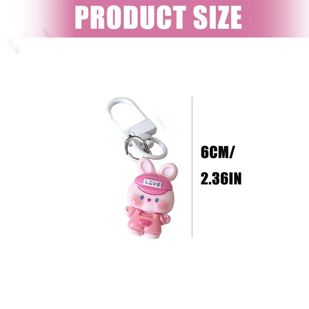 Cute Cartoon An imal Keychain Resin Charm Creative Friendship Keyring Perfect Gift For Friend And Couples