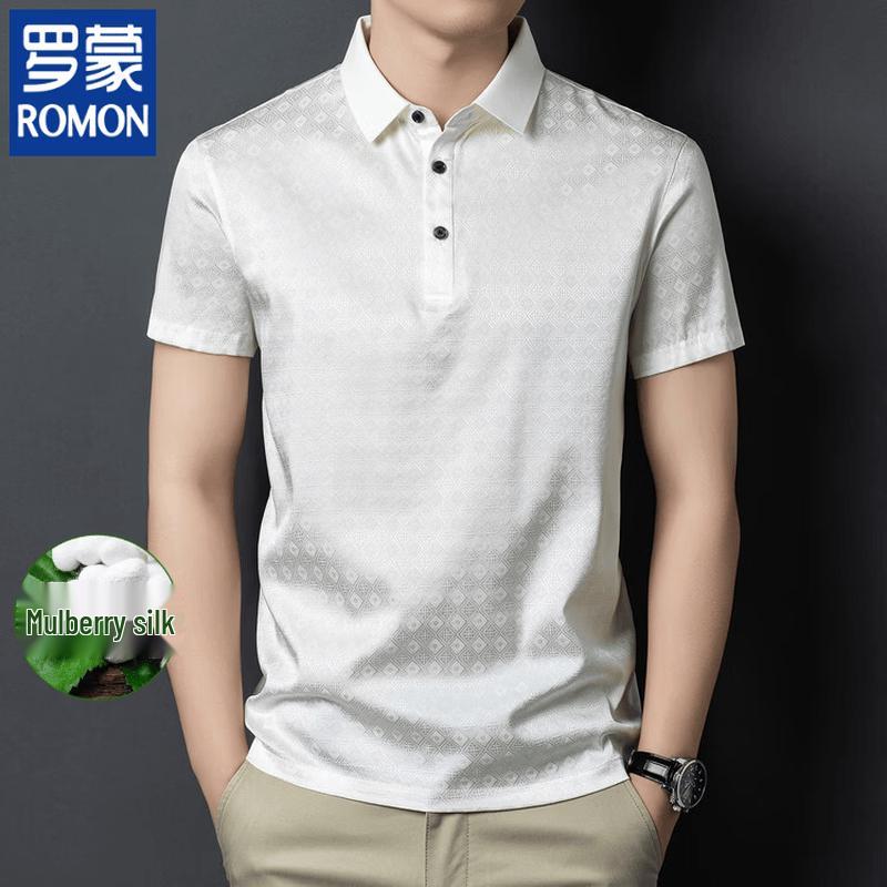 ROMON Men s Mulberry Silk Polo Shirt 54