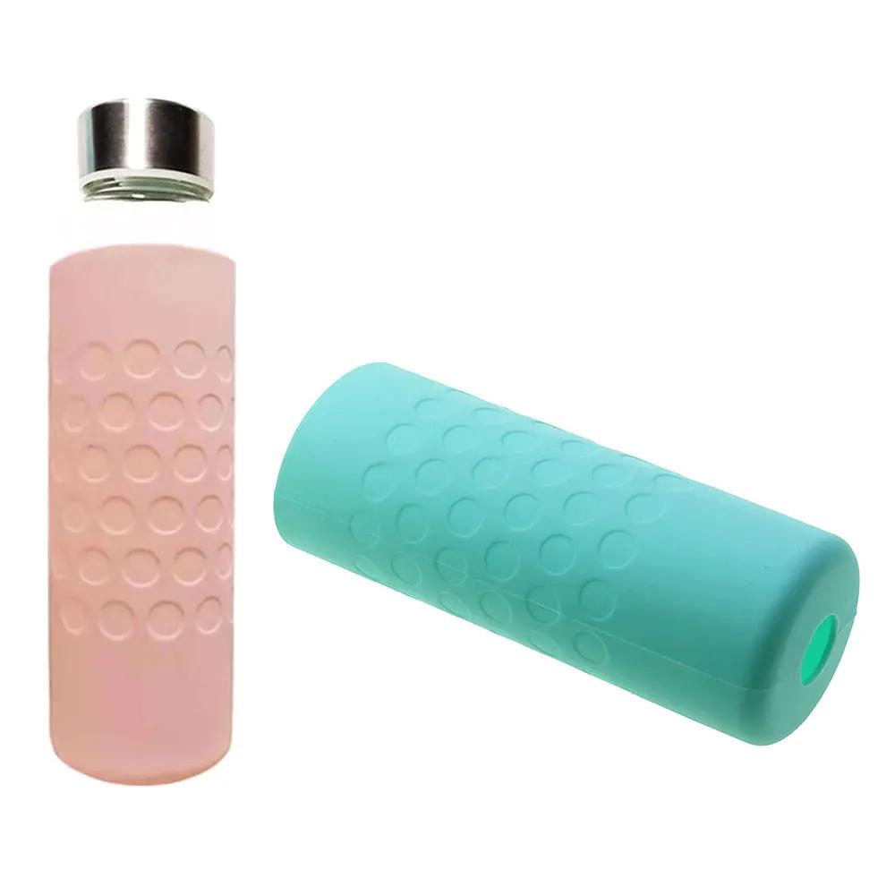 High 16cm Silicone Cup Sleeve 6CM Straight Milk Bottle Sleeve Water Bottle Cover Cup Holder Wear Resistant Cup Bottom Cover