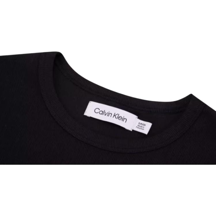 Calvin Klein Solid Fashion Casual Simple Comfortable Short Sleeve T-Shirt Women Tops Space-Black 40WJ217-BAE