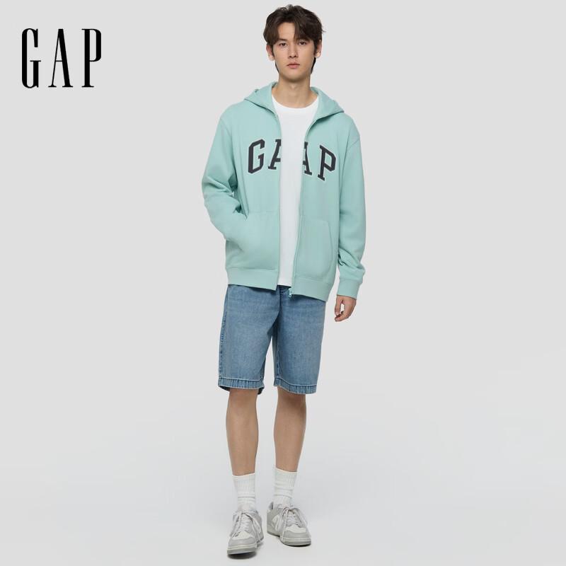 GAP Unisex 2026 Spring Logo Embroidered Loose Fit Zip-up Hoodie
