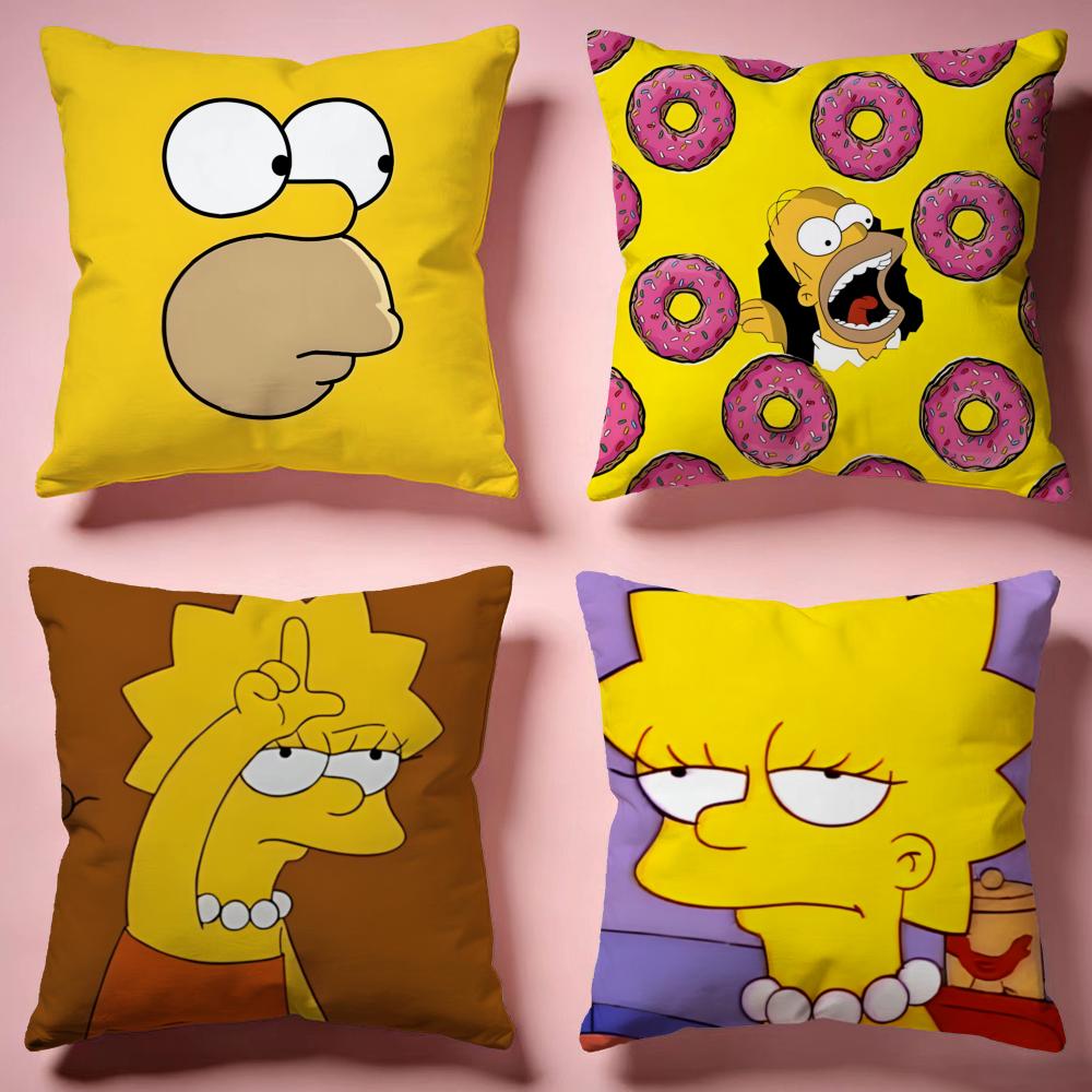Stylish TThe Simpsonsew Cushion Cover Comfortable Durable Pillow Cover MultiScene for Home Office Car Sofa