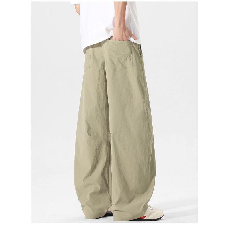 Mens Loose Straight Wide Leg Quick Dry Breathable Casual Work Pants