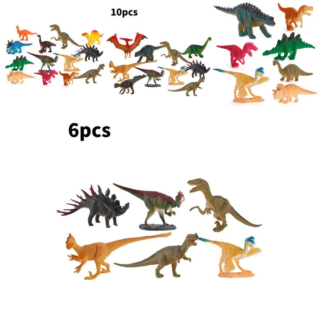 Dinosaur Static Figures Pack With Durable Plastic Material For Gift And Play