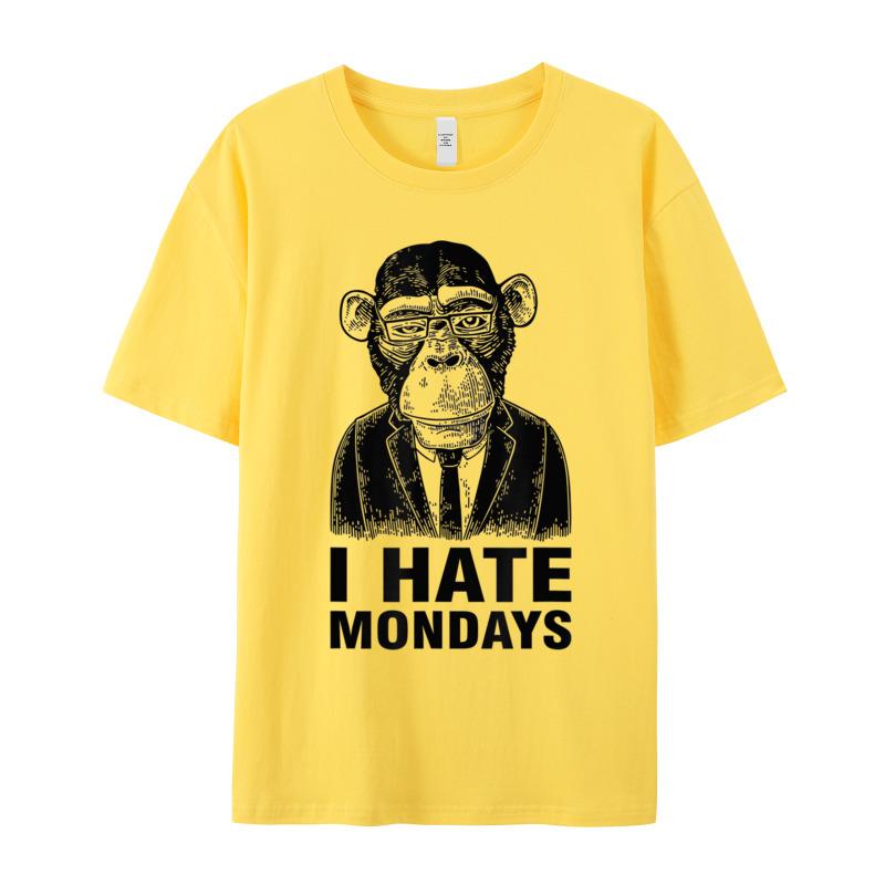 Graphic Unisexs Tshirts Oneck Short Sleeve 100 Cotton I Hate Mondays Tshirt Tops Tees Birthday Teeshirts