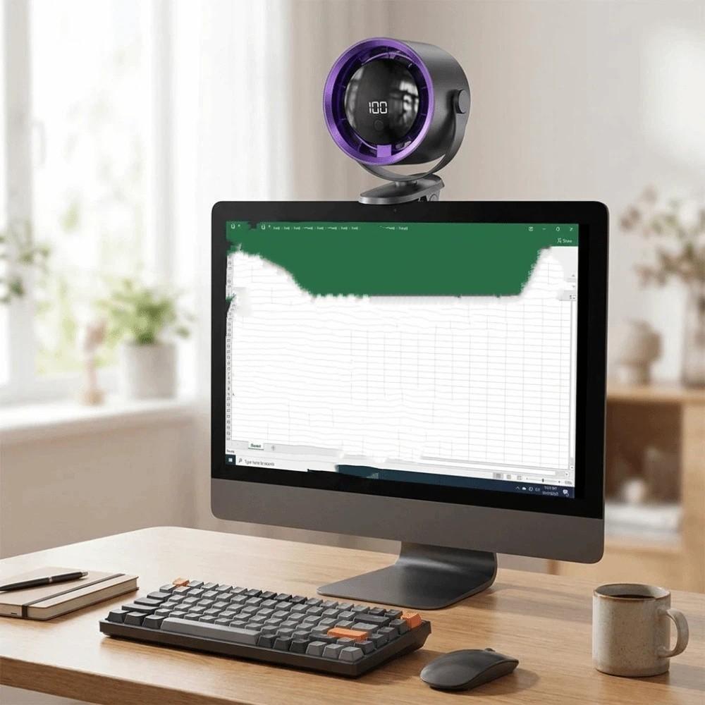 Long Lasting Battery Desktop Clip Fan Brushless Motor USB Fan Lightweight Cooling Fan  Office Use