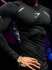 GYMSHARK Pánské rychleschnoucí kompresní triko s dlouhým rukávem - Prodyšné sportovní oblečení pro běh a fitness