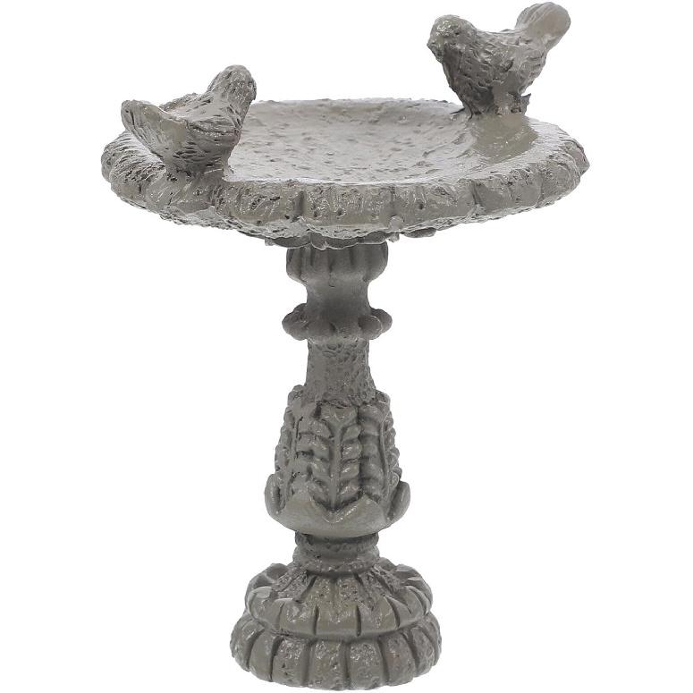 Dollhouse Miniature Birdbath Miniature Fairy Garden Polyresin Miniature Bird Bath Garden Outdoor Center Foutain Resin Fairy Garden Furniture Vintage