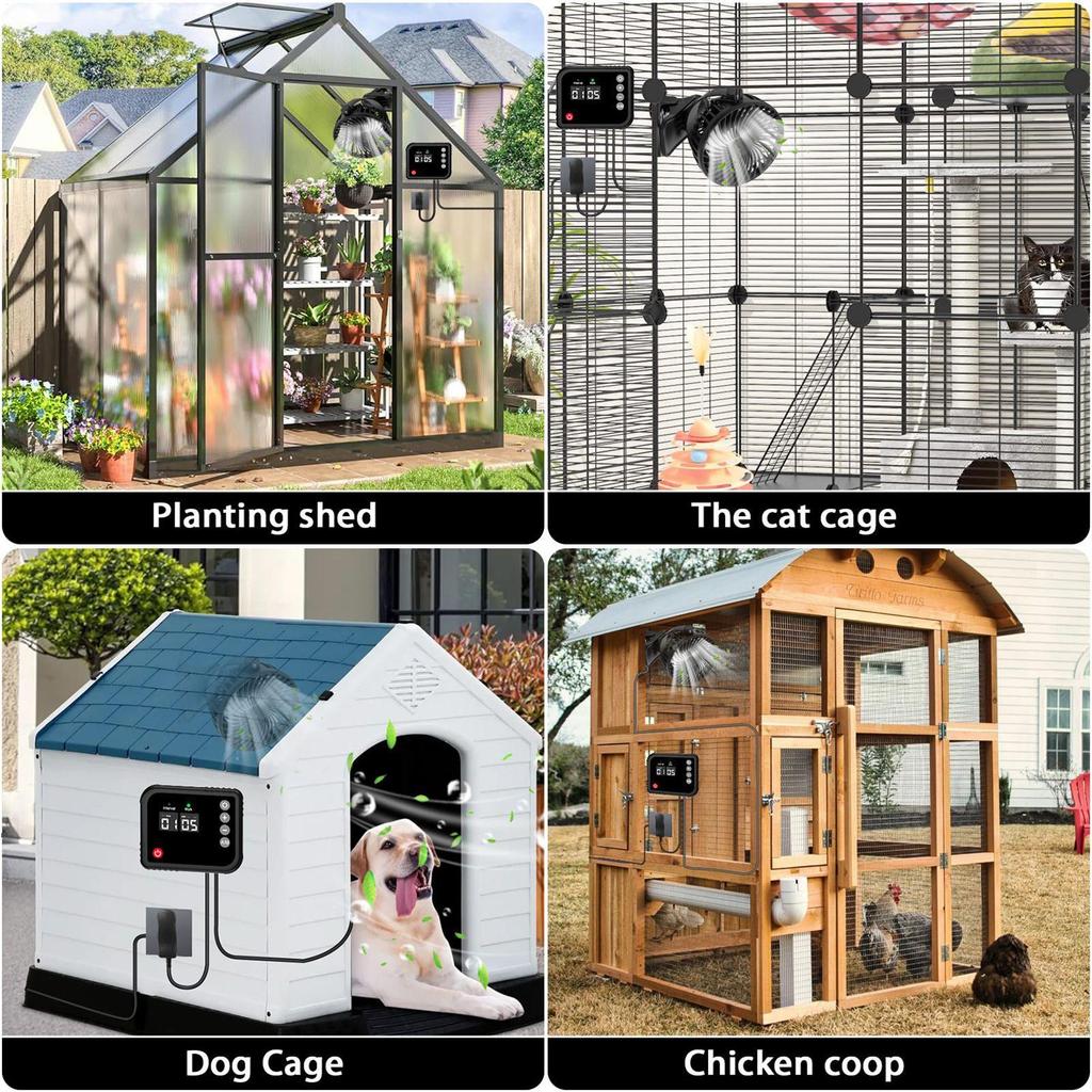 Chicken Coop Fan 360 Rotatable Tent Exhaust Fan Poultry Ventilation Device For Bathroom Kitchen Garage Greenhouse Dorm Shed