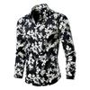 Camicia Casual da Uomo a Maniche Lunghe con Stampa Floreale Slim Fit