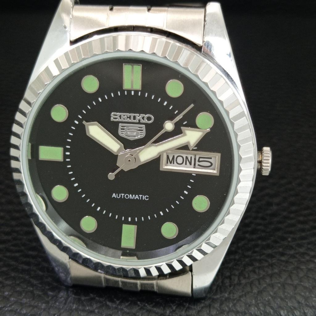 REFURBISHED VINTAGE SEIKO 5 AUTOMATIC JAPAN MENS BLACK DIAL WATCH A444254-1