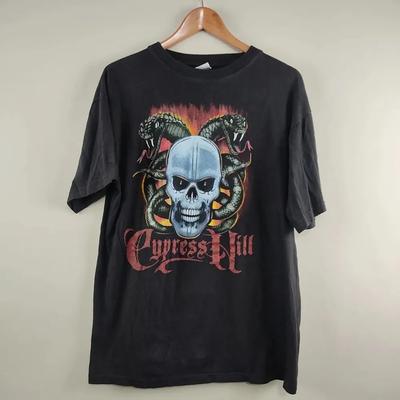 Unisex Short Sleeve Crew Neck Cotton T Shirt Cypress Hill Band
