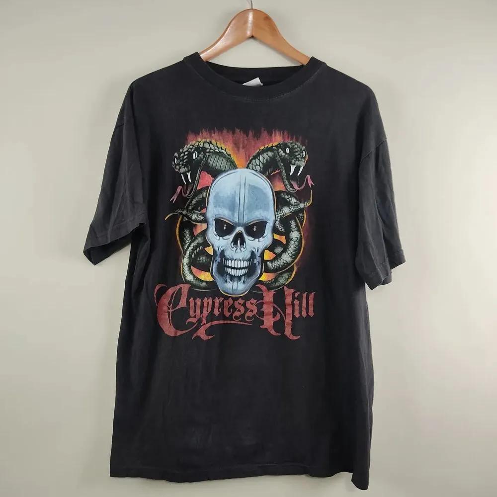 Unisex Short Sleeve Crew Neck Cotton T Shirt Cypress Hill Band L