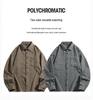 Unisex Hong Kong Style Plaid Shirt Jacket - Japanese Workwear, Multi-Pocket, Perfect for Spring and Autumn.