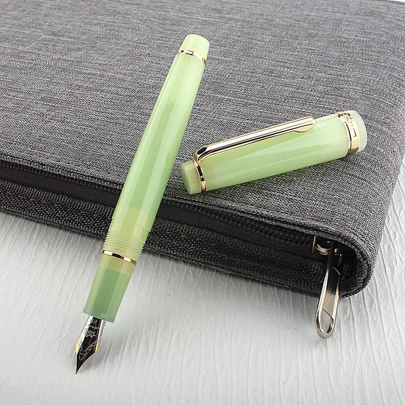 JinHao 82 Fountain Pen Transparent Fluorescent Blue Ink Pen EF F M Nib Business Stationery Office School Supplies Pens