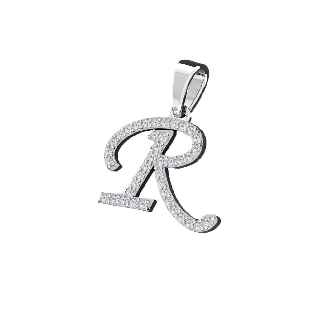 Charmantes Alphabet Elegantes Anhänger Initiale Buchstabe R Schlichte Exquisite Liebesherz Halskette Mode DIY