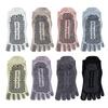 Women's Non-Slip Cotton Yoga Toe Socks for Pilates, Fitness, and Indoor Sports