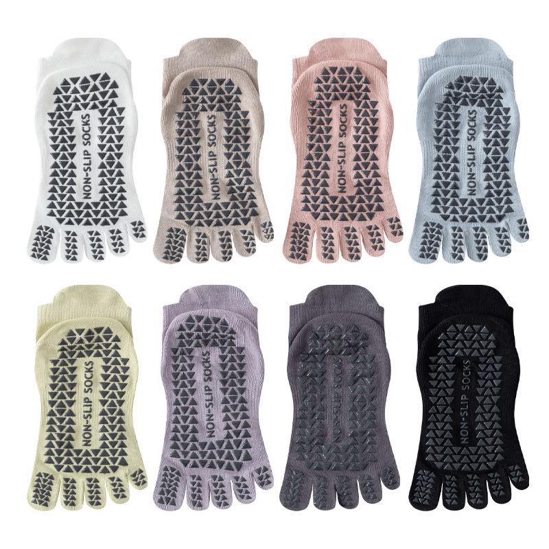 Women's Non-Slip Cotton Yoga Toe Socks for Pilates, Fitness, and Indoor Sports