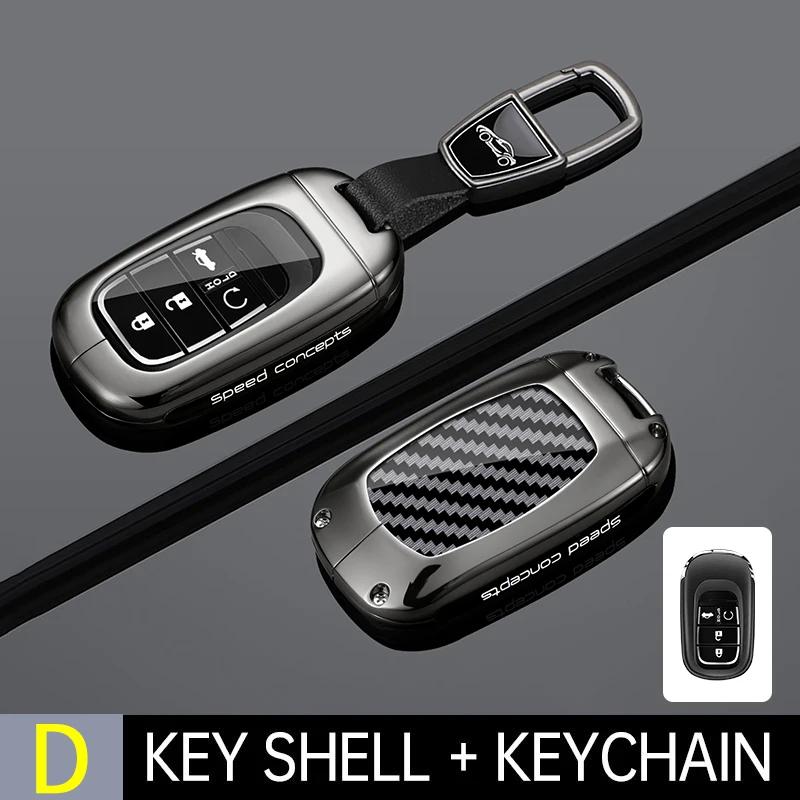 Zinc Alloy Carbon Fiber Car Key Case Cover For Honda Civic 11th Accord CR-V HR-V Pilot Vezel ZR-V -2025 Keychain Accessories