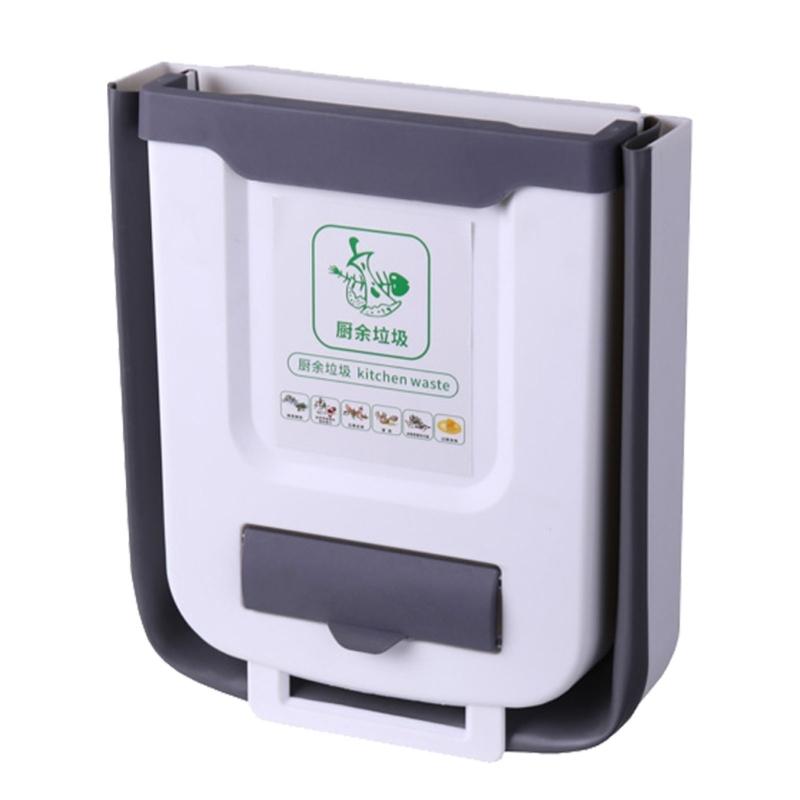Hanging Foldable Trash Can Leakproof For RVs Bathroom Cabinet Organization Quick Installation Wast Bin Campers Accessories