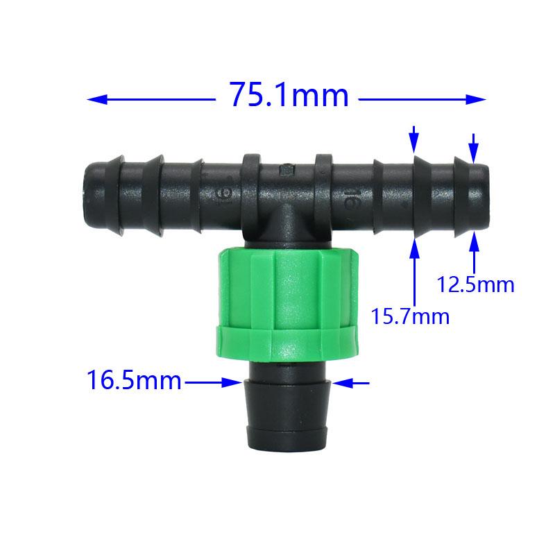 5pcs 16mm Irrigation Drip Tape Connectors Tee Elbow End Plug Repair Connector Agricultural Water Saving Irrigation Hose Joint