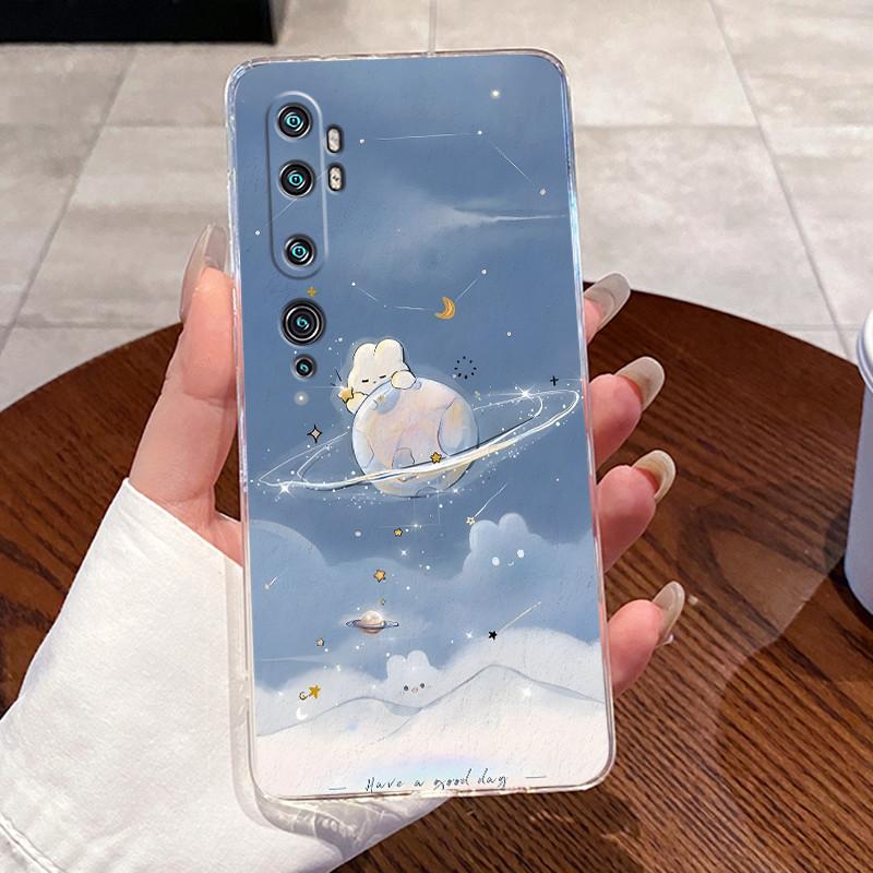Jelly Casing For Xiaomi Mi cc9 Pro/Mi Note 10/Mi Note 10 Pro Clear Silicone Soft TPU Back Cover Cute Cat Rabbit Protective Case