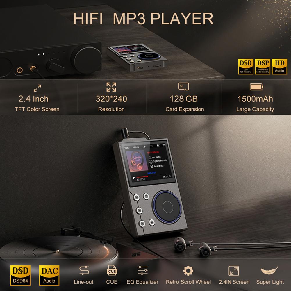HiFi MP3 Player Lossless DSD Digital Audio Music Player Portable Audio Player HiFi Lossless Audio Player Support Up To 256GB