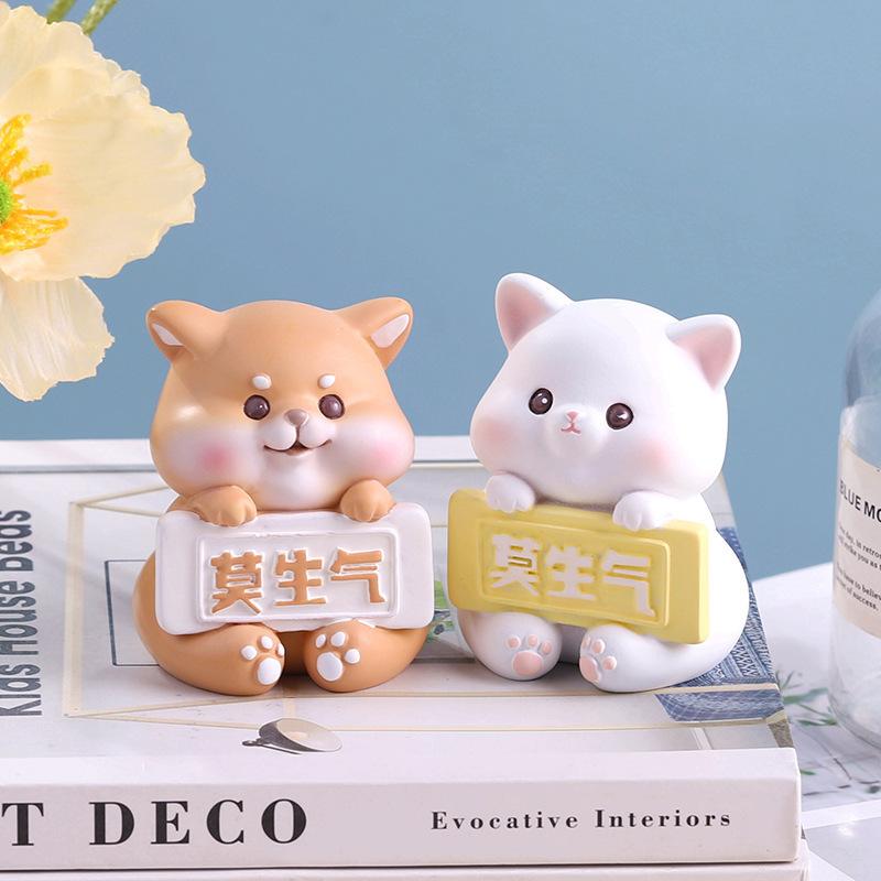 Cartoon Cute Don't Be Angry Creative Small Animal Office Decompression Car Interior Decoration Desktop Decoration Ornaments