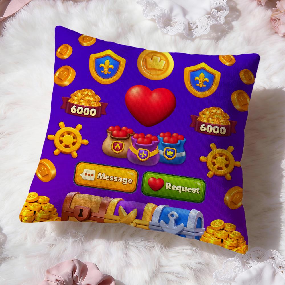 Royal Match game Cushion Cover Premium Comfort Reversible Pillow Cove -Two in One Design for Any Room & Car Interior