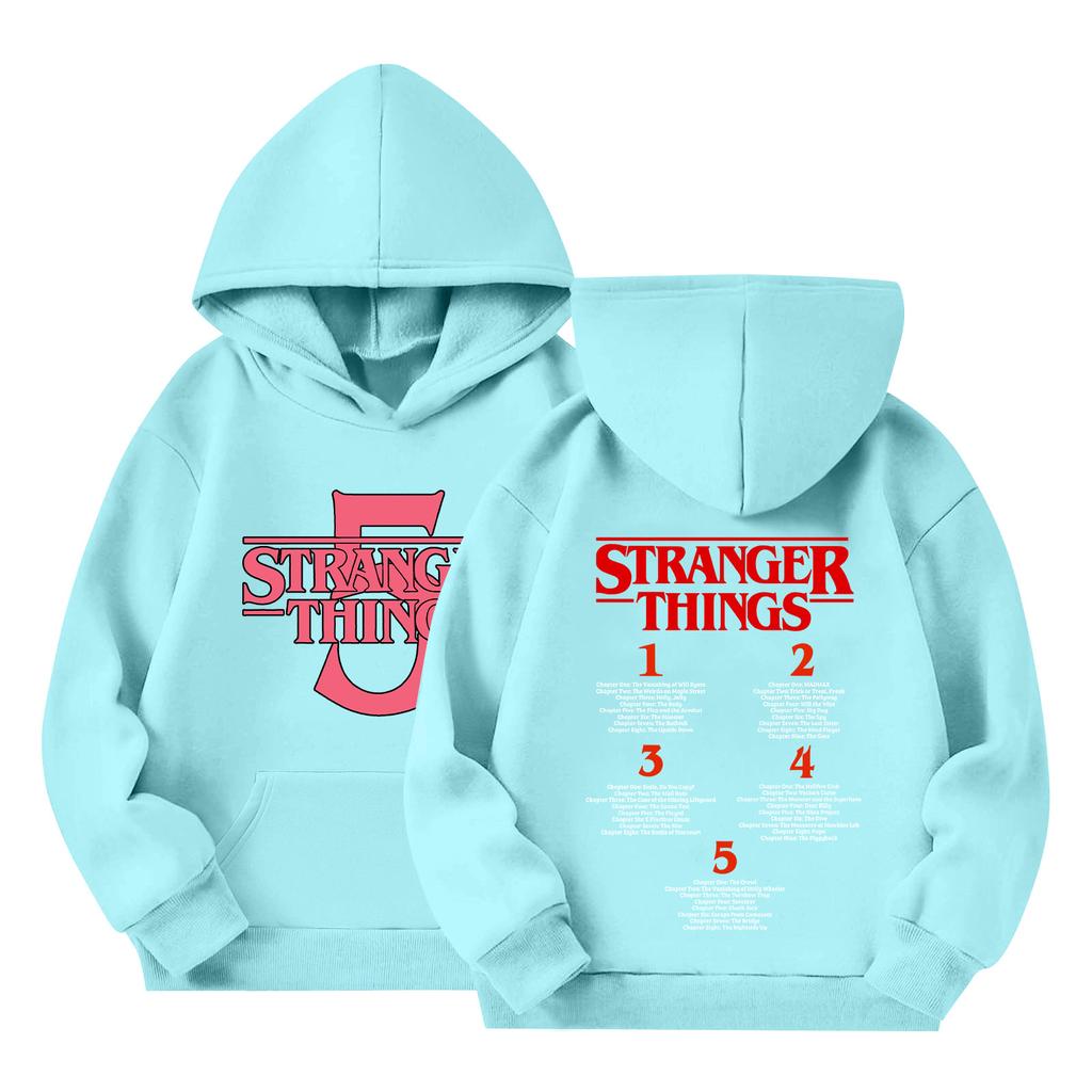 Kids' Long Sleeve Loose Pullover Letter Print Drawstring Hooded Sweatshirt
