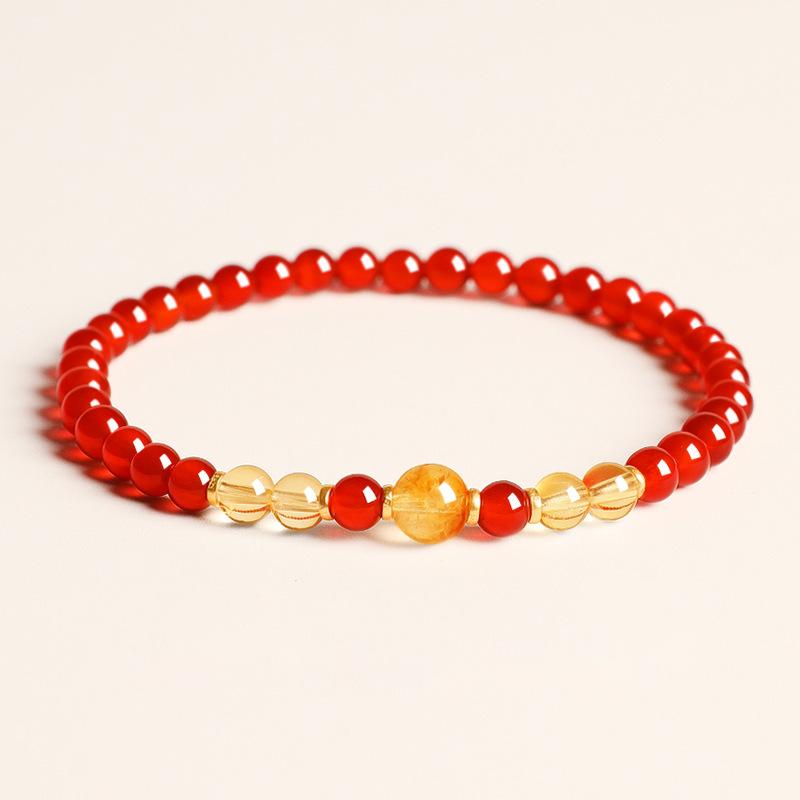 Natural agate optimized citrine beaded bracelet light luxury niche design bracelet high-end fashion jewelry women