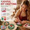 8Pcs with Metal Stand Round Art Coasters Entry-level  Coaster Kit DIY Painting Coasters  Gift