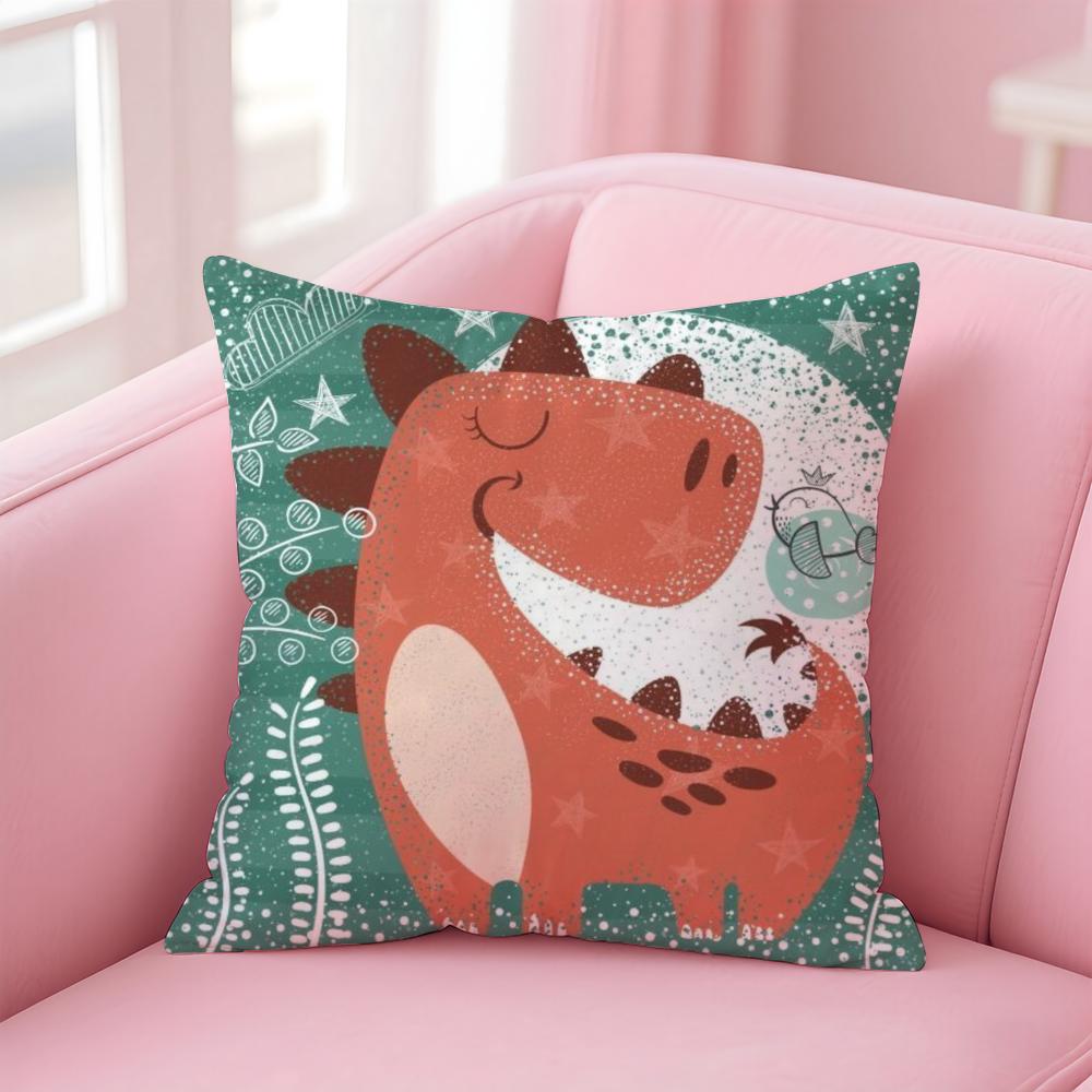 Cute C-Cartoon D-Dinosaur Cushion Cover Comfortable Reversible Pillow Cover Ideal for Car Sofa Bedroom & Beyond