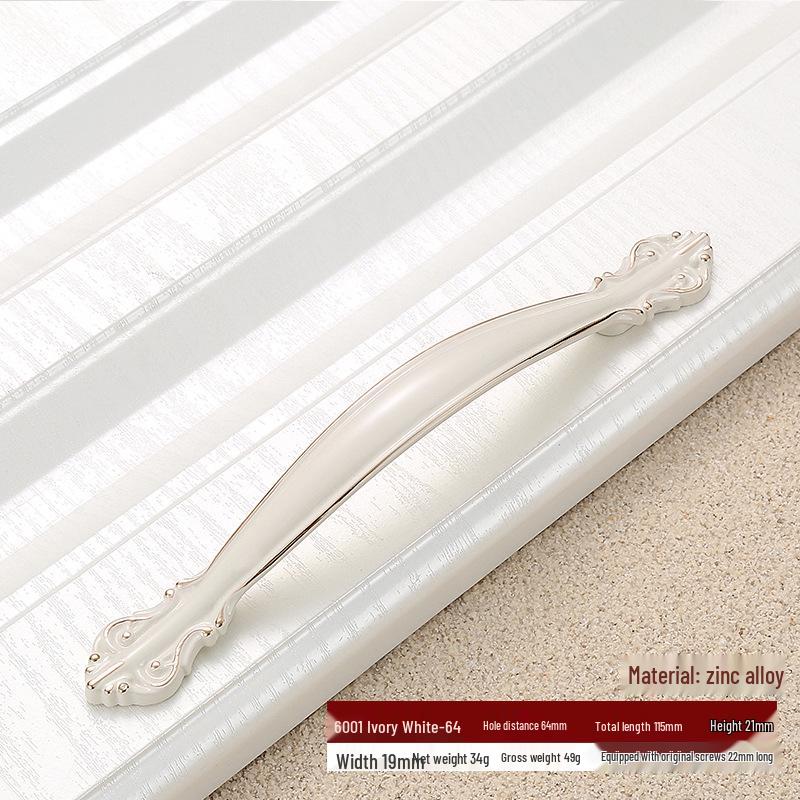 Ivory White Zinc Alloy Minimalist Round Pull Handle for Cabinets and Drawers