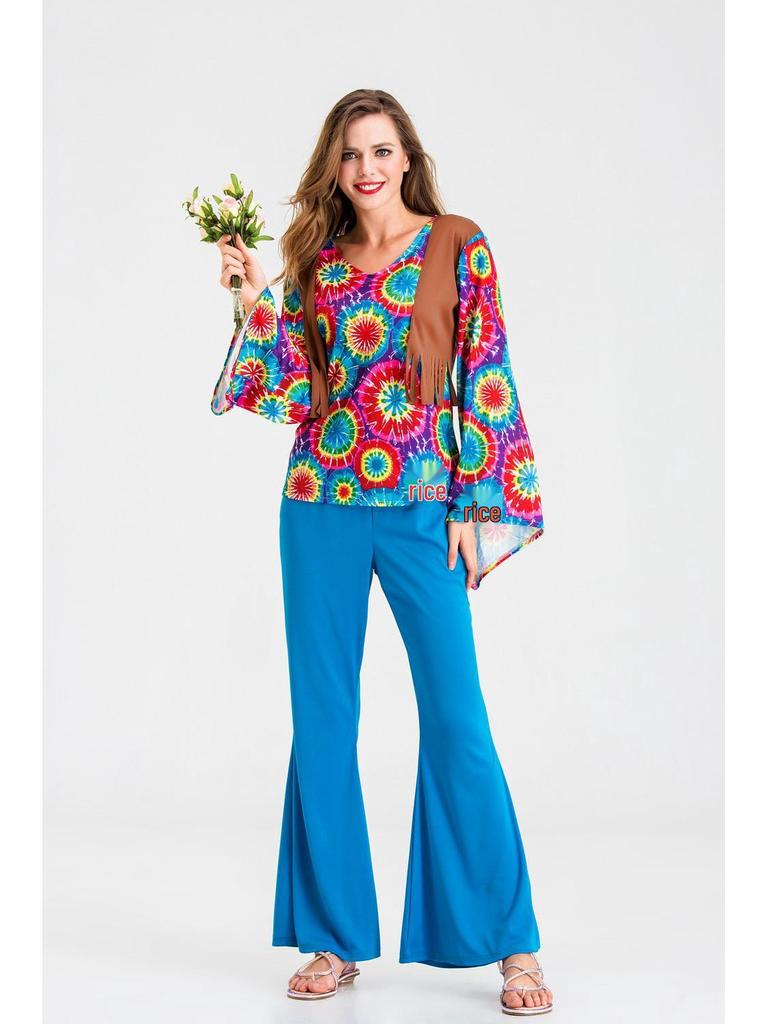 80s Hippie Halloween Unisex Costumes & Masquerade Ball Stage Attire