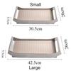 Stainless Steel Organizer Tray Leather Woven Storage Trays Modern Luxury Decorative Tray Rectangular Accessory Trays with Handle