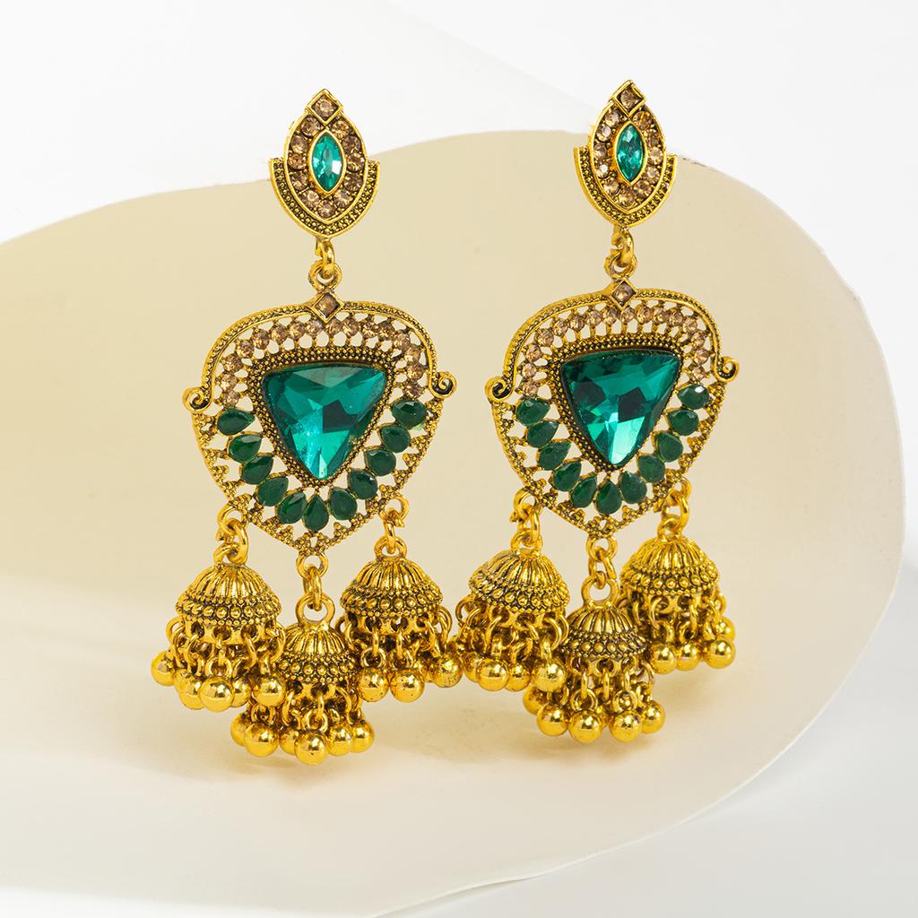 Ethnic Vintage Women's Geometric Turkish Jhumka Earrings Indian Jewelry Tassel Dangling Earring