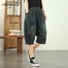 Korean Fashion Summer Women Ripped Denim Pants High Waist Character Print Casual Loose Short Jeans Basic Ladies' Capris With Pockets