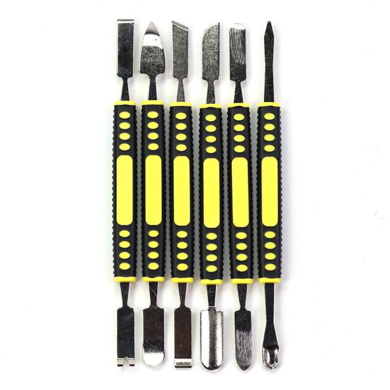 TE-666 6 in 1 Metal Double Headed Pry Bar Disassembly Battery Screen Frame Flat Pry Bar Dismantling Repair Tool Set