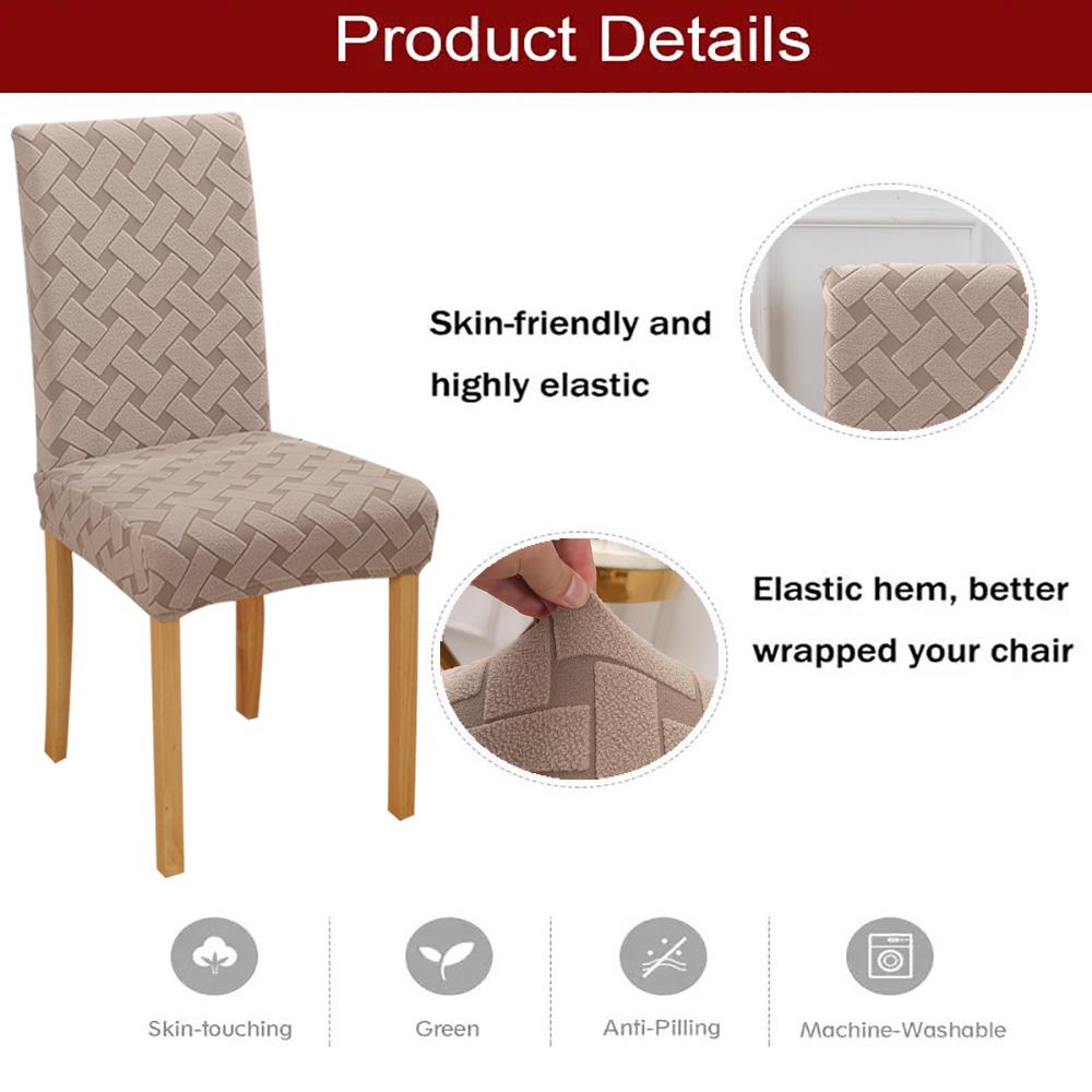 Soft Jacquard Soild Colour Chair Slipcovers Elastic Dustproof Cover Sets For Living Room Room Hotel Office Home Chairs Machine Washable Removable