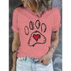 Heart-shaped 3D Printed Women's Round Neck Casual Comfortable Soft Large Loose Breathable T-shirt Fashion Summer Versatile T-shirt