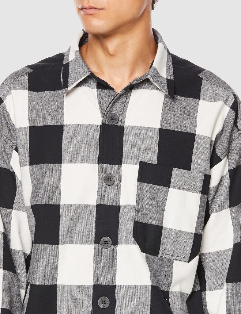 Gelato Pique Robuchon Check Flannel Size PMFT224995 Joël Men's Shirt, Black, M,