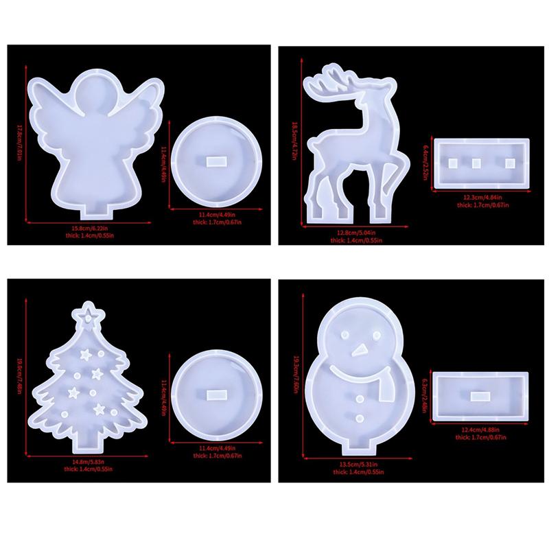 Gut-Lieblicher Engel Silikonform Hohl Weihnachten Kunst DIY Produkte Engel Harzform Wohnungseinrichtung