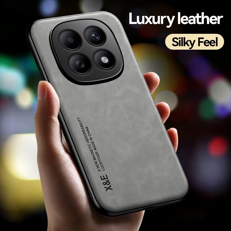 Shockproof Case For Xiaomi Poco M8 Pro M7 Pro M6 Pro 4G 5G Cover Magnetic Luxury Sheepskin Leather Car Holder Phone Coque Funda