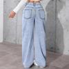 New Women's High Waist Straight Leg Jeans, Sweet & Spicy Style Loose Fit Denim Pants for Summer, Trendy Versatile Casual Trousers